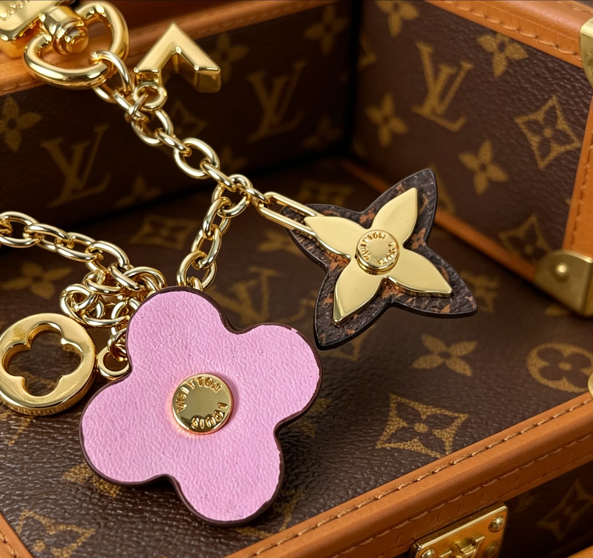 Van Cleef & Arpels Monogram Leather Charm with Chain